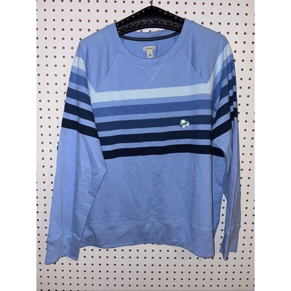 L.L Bean woman’s peak island striped crewneck size plus 1x - Picture 1 of 5